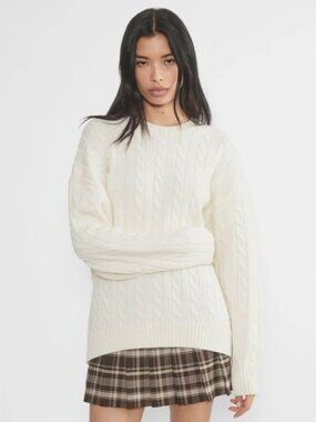 Aritzia Sunday Best Peggy Wool Blend Sweater Cream Size XS